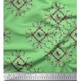 thumbnail image 1 of Soimoi Green Moss Georgette Fabric Floral Wreath Geometric Print Sewing Fabric Yard 44 Inch Wide, 1 of 5