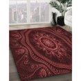 thumbnail image 3 of Ahgly Company Tapis de Zone Rond d'Intérieur Lavable à la Machine, Transitionnel, Rouge Brique de Feu, 5 Pieds Rond, 3 of 7