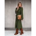 thumbnail image 3 of LinYooLi Trench Coats for Women Casual Lapel Long Solid Color Wrap Coat Wool Blend Overcoat Shacket Jacket, 3 of 4