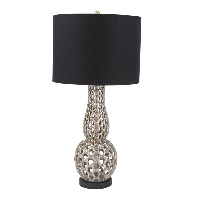 Sagebrook Home Lampe de Table Tissée en Panier Polyresine 31 Pouces, Argent