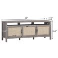 thumbnail image 2 of Gymax TV Stand Entertainment Media Center for TV's up to 65'' w/ Rattan Doors Grey Oak, 2 of 9