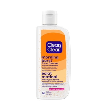 Clean & Clear Morning Burst Facial Cleanser with Vitamin C & BHA, Daily Nourishing Face Wash Gently Cleanses to Remove Oil & Pore Clogging Impurities