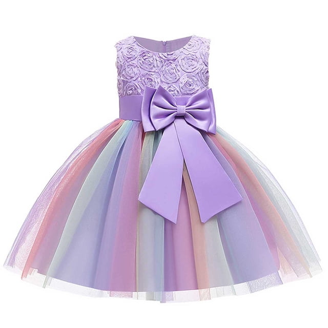 LSLJS Robe de Demoiselle d'Honneur pour Fille en Dentelle Sans Manches Tulle Été Robes Vintage