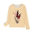 thumbnail image 4 of RXIRUCGD Chemises à Manches Longues pour Filles, Col Rond Mignon, Blouses Décontractées Élégantes (Beige, Taille : 7 Ans), 4 of 5