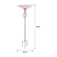 thumbnail image 3 of Mainstays Pink Flower Glass Birdbath with Stake, 3 of 3