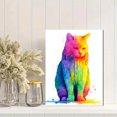 thumbnail image 2 of Toile Murale d'Art Goutte à Goutte Chat Coloré 15,75 X 11,81 Pouces, 2 of 8