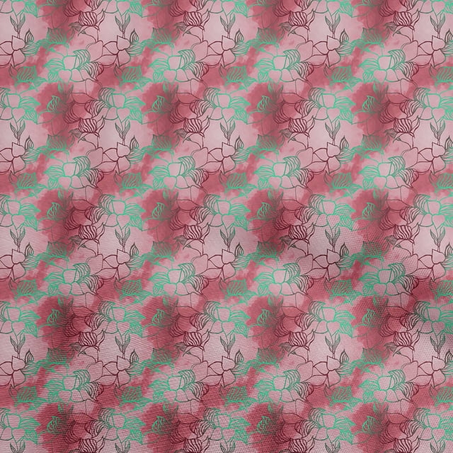 oneOone Cotton Poplin Red Fabric Leaves Craft Projects Decor Fabric Printed By The Yard 56 Inch Wide
