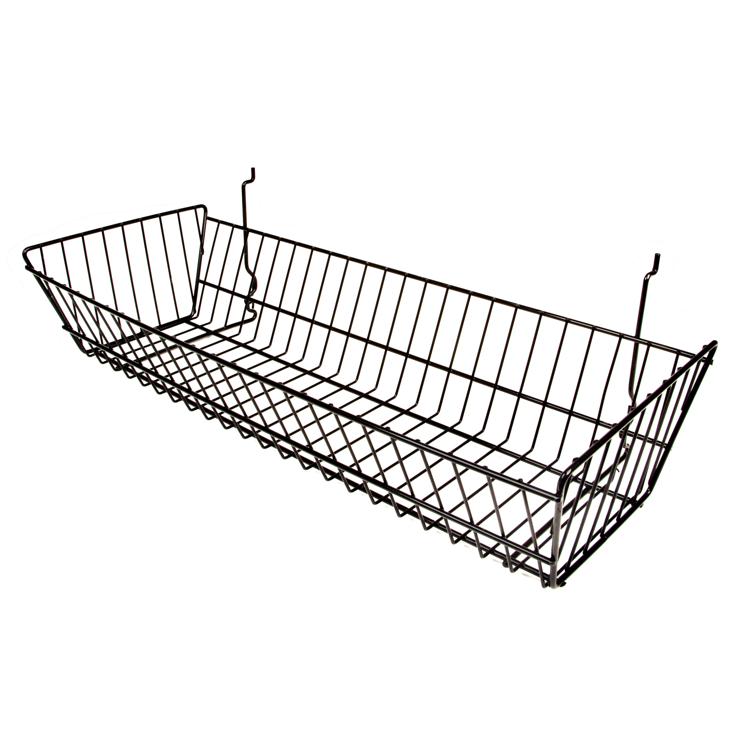24"W x 10"D x 5"H Double Sloping Basket - Black Color,Pack Size - 6