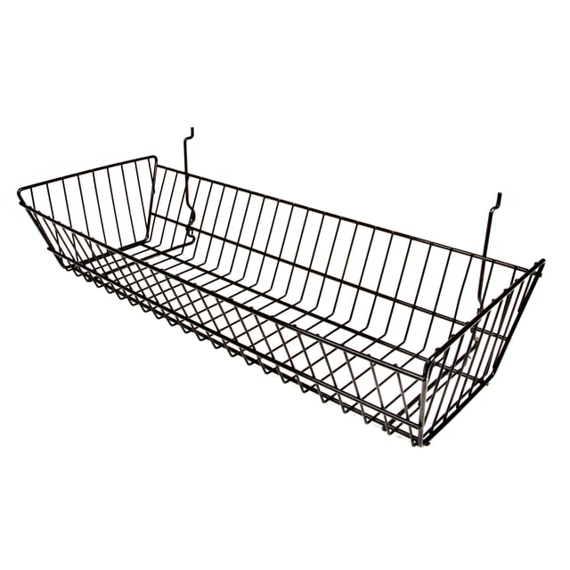 Panier Double Incliné 24"L x 10"P x 5"H - Couleur Noire, Taille du Pack - 6