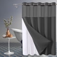 thumbnail image 2 of Feltree Compact Shower Curtain 137x203cm, Double-Layer Polyester Bath Liner with Large Grommets, Space Saving Waterproof Solution, 2 of 3