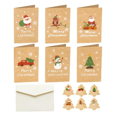 6x Christmas Cards Greeting Cards Warm Festival Wishes Postcard Holiday Cards with Envelopes for Husband Dad Daughter Wife A