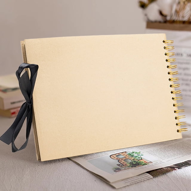 EGNMCR Scrapbook New Coil Bow Ribbon Circlip Flip Page DIY Photo Album Manual Album in multicolour. This customizable scrapbook features a durable coil binding for seamless page flipping, black bow ribbon accents, and thick blank pages ideal for photos, notes, and scrapbooking supplies. Perfect for creating personalized keepsakes or gifting.