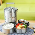 thumbnail image 3 of Rongfmy Stainless Steel Food Containers Stacking 3 Tier Lunch Box/Food Carrier/Bento, 3 of 8