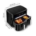 thumbnail image 2 of T-fal Friteuse à Air Chaud Double TTG, 11,6 Pintes, 7 Programmes de Cuisson en 1, Friteuse à Air à Panier Double, Friteuse à Air, extra Croustillant, Rôtir, Cuire, Réchauffer, Déshydrater, mode Synchronisation, Composants Allant au Lave-Vaisselle, Noir, 2 of 9