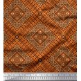 thumbnail image 1 of Soimoi Poly Georgette Fabric Check Kilim Printed Fabric 1 Yard 52 Inch Wide, 1 of 3