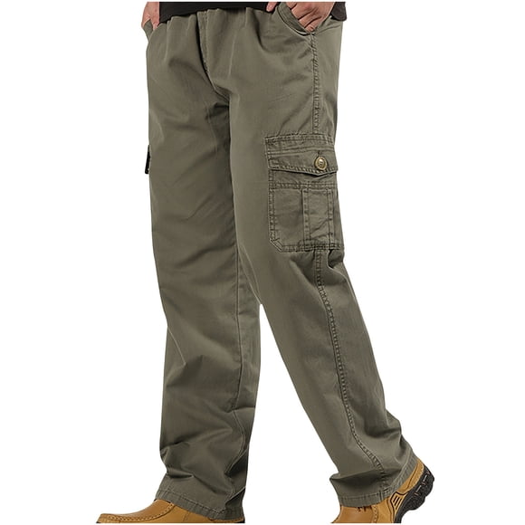 Pantalon Décontracté Uni à Poches pour l'Extérieur Pantalon Classique Pantalon de Travail