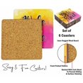 thumbnail image 4 of Inkdotpot Set of 6 Drink Coasters Easy Clean 4-inch SquareCoastersCork Base-Reusable- Quotes, 4 of 8