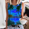 thumbnail image 1 of lSLJS Women Floral Printing Tank Round-Neck Sleeveless Block Tunic Tee Tops, Womens Tank Tops, 1 of 5