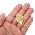 thumbnail image 4 of Unique Bargains Leaf Pendants, 20 Pack Metal Tree Leaf Beads Bulk Leaves Charm Mesh for Jewelry Making Style 5, Golden, 4 of 7