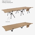 thumbnail image 2 of Graflsoa Lightweight Portable Camping Cot with Side Pockets, Adjustable Height, Aluminum Alloy Frame, Khaki/Black/Green Options, Compact Foldable Design for Outdoor Use, 2 of 6