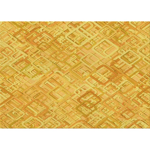 Ahgly Company Machine Washable Indoor Rectangle Transitional Bright Gold Yellow Area Rugs, 3' x 5'