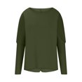 thumbnail image 4 of Besolor Womens Spring Fall Tunic Tops Ladies Crewneck Long Sleeve T-Shirt Casual Solid Color Spring Fall Going out Blouse, 4 of 5