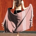 thumbnail image 4 of Serviette de Plage Turque Antiadhésive Motif Rayé Sable pour Adultes Châle de Sauna Extérieur, 4 of 6