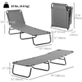 thumbnail image 3 of Outsunny Chaise Longue Pliante, Chaise de Bronzage avec Dossier Réglable, Gris, 3 of 10