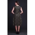 thumbnail image 2 of Bimba Robe Midi Évasée d'Été Décontractée Sans Manches à Imprimé Floral de Trèfles Noirs pour Femme - Medium, 2 of 6