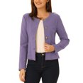thumbnail image 1 of INSPIRE CHIC Women's Lightweight Jacket Button Vintage Fall Short Jacket with Pockets M Purple, 1 of 6