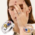 thumbnail image 2 of Bague Mode Femme Diamant Créatif Multicolore Bijou, 2 of 9