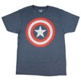 thumbnail image 1 of Marvel Universe Captain America Shield Men's T-Shirt (Navy Blue, Large), 1 of 1