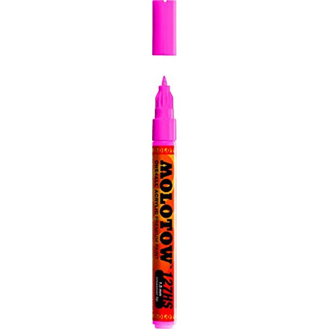 MOLOTOW M127431 1.5MM CROSSOVER TIP ACRYLIC PUMP MARKER NEON PINK FLUORESCENT (217)