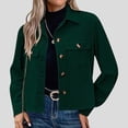 thumbnail image 2 of Timegard Button down Shirts for Women Cropped Long Sleeve Jackets Fall Solid Color Casual Loose Tops, 2 of 7