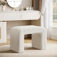 thumbnail image 1 of Tribesigns Modern Vanity Stool, Upholstered Ottoman, Arched Footstool, Sofa Footrest(1,White）, 1 of 5