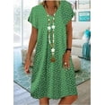 thumbnail image 1 of 2024 Robe Tendance Grande Taille pour Femmes Été Imprimé Manches Courtes Ample Décontractée Robes Femme Élégante Mode Plage Vêtements pour Dames, 1 of 6
