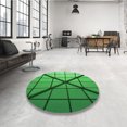 thumbnail image 4 of Ahgly Company Tapis d'Intérieur Ronds Transitionnels Verts Lavables à la Machine, 4 Pieds Rond, 4 of 7