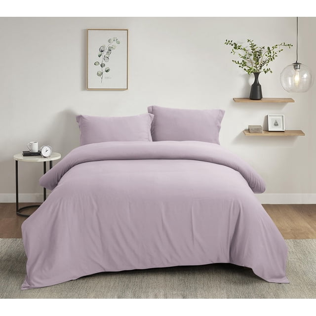 Swift Home Ultra Soft Solid Duvet Cover Set, King, Lanvender