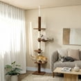 thumbnail image 2 of PawHut 8.5ft Cat Climbing Tree 5-Tier Kitty Activity Center, Leopard Print, 2 of 10