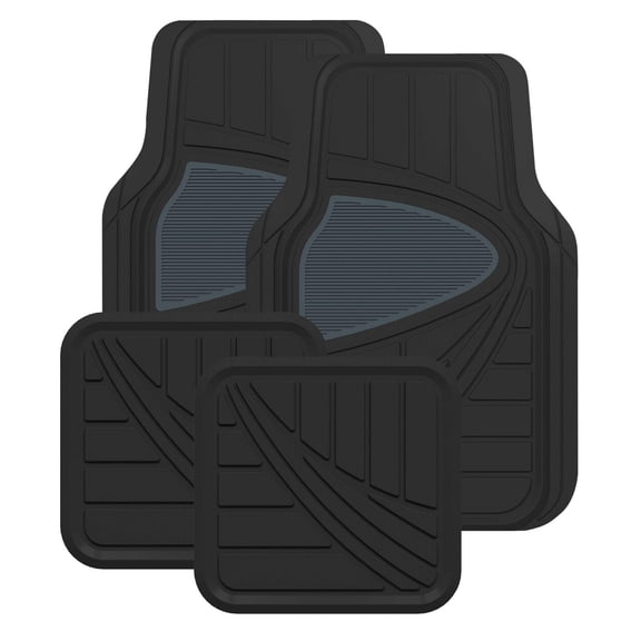 AUTO DRIVE 4-PIECE All Season Two-tone Medium Heavy Car Floor Mats
