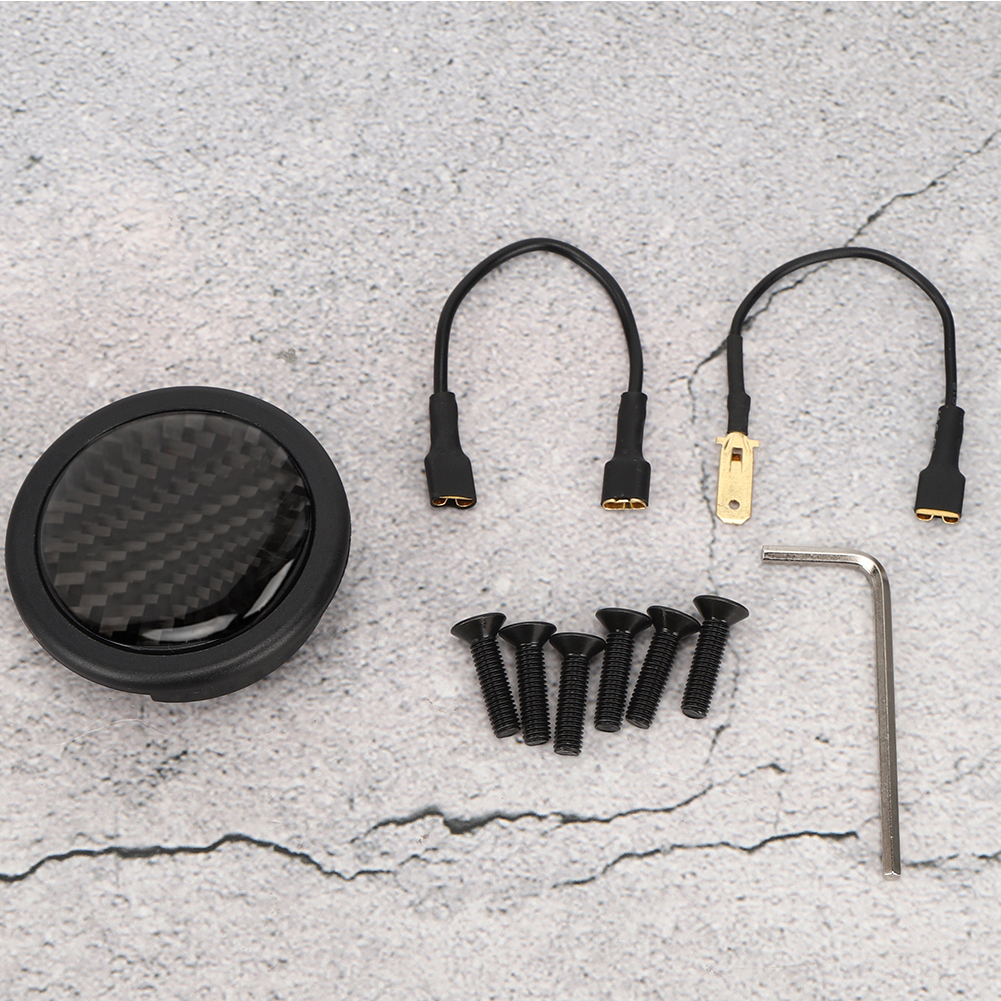 Auto Modified Parts, Perfect Fit Car Steering Wheel Horn Button Carbon Fiber Nonfading  For MOMO 6 Bolts Steering Wheels