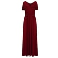 thumbnail image 2 of UPPADA Womens 2025 Robes de Soirée Formelles Robe Maxi Cocktail Fête Col en V Sans Manches Invitée de Mariage Longue Robe Élégante Plissée Robes Amples Bordeaux,TG, 2 of 4