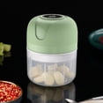 thumbnail image 1 of Czzoypi Electric Garlic Chopper, 100ml Portable Food Processor with USB Charging, Wireless Mini Chopper for Garlic Vegetables Meat, 4 Stainless Steel Blades Easy Clean Kitchen Mincer, Green, 1 of 7