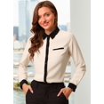 thumbnail image 2 of INSPIRE CHIC Women's Color Block Button Down Long Sleeve Work Shirt, 2 of 6
