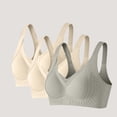 thumbnail image 2 of Amzcrzy 3PC Womens Bras Comfortable Supportive Lift Push up Bra Trendy Solid Color Ribbed Seamless T Shirt Bra 2XL, 2 of 8