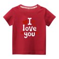 thumbnail image 1 of vdgthytj T-Shirts de la Saint-Valentin pour Tout-Petits Garçons Filles, Enfants, Col Rond Imprimé, Manches Courtes, Hauts, T-Shirt Graphique, Blouse, 1 of 6