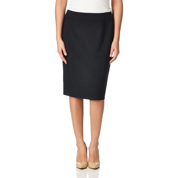 Calvin Klein Women's Classic Fit Straight Lux Suit Skirt, Navy, 14