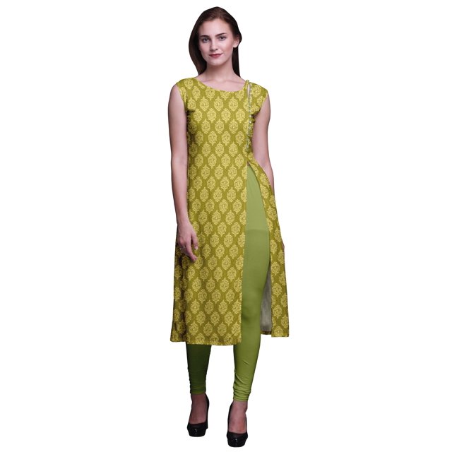 Bimba Robe Kurti Longue Imprimée Tunique Droite Robes pour Femmes Haut Indien