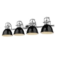 thumbnail image 1 of Duncan CH 4 Light Bath Vanity, Chrome with Black Shades, 1 of 3
