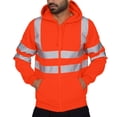 thumbnail image 4 of Long Sleeve Tops Mens Road Work High VisibilityPullover Long Sleeve Hooded Sweatshirt Tops Blouse, 4 of 6